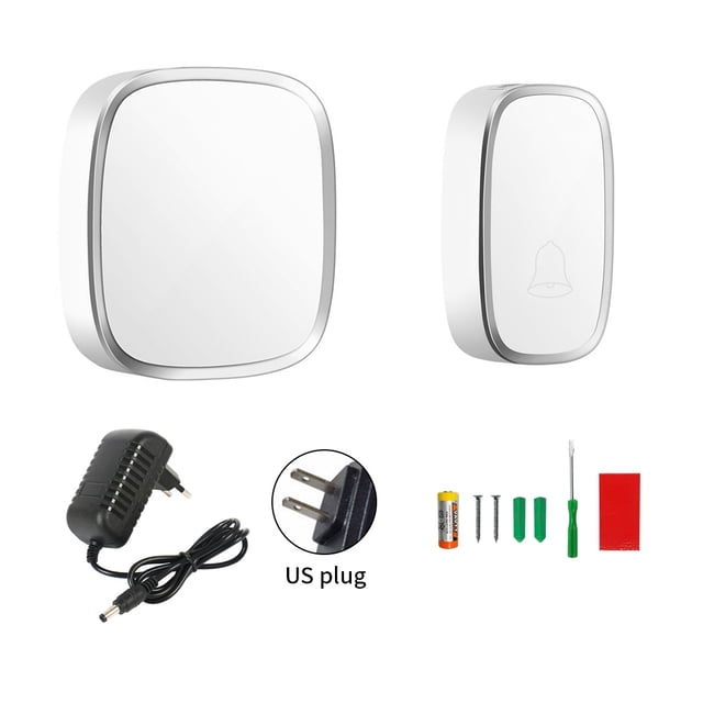 Timbre inalámbrico A101 con 36 campanillas Timbre enchufable de volumen ajustable a prueba de agua Enchufe de EE. UU. 1 timbre enchufable Inevent EL000097-01B