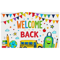 thumbnail image 2 of Yatrandify Colorful Welcome Back School Themed Banner with Star Cloud Pencil Globe Apple Bus and Backpack Elements for Classroom Decor School Events Party Backdrop Photography Props, 2 of 7