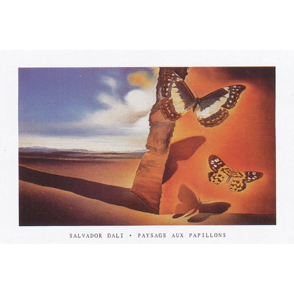 Poster - Studio B - Dali - Paysage Aux Papillons 23"x35" Wall Art p0777