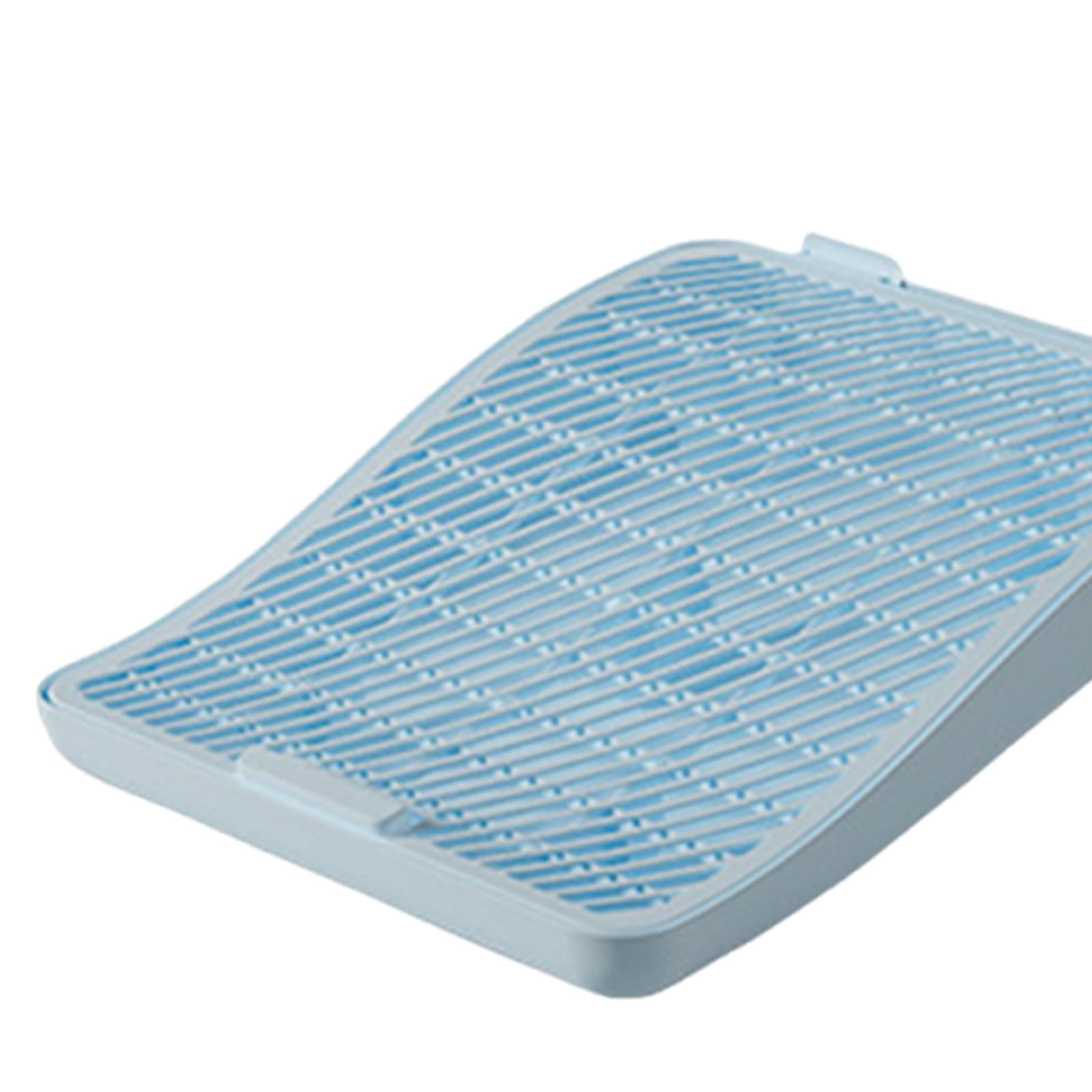 Bvdfgk Anti Slip Cat Litter Mat PP Trapping Pad Double Layer for Cat Litter Box Cabinet Blue