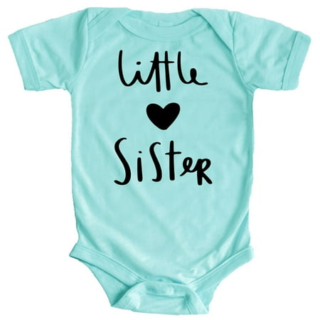 

Olive Loves Apple Little Sister with Heart Bodysuit for Baby Girls Sister Sibling Outfits Chill Bodysuit 12 Months