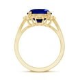thumbnail image 2 of Rosec Jewels Vintage Inspired Lab Grown Blue Sapphire Ring with Diamond (10X12 mm), 14K Yellow Gold, US 10.50, 2 of 8