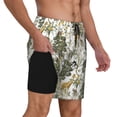 thumbnail image 2 of Naloa Vintage Animals Palm Tree Print Men Swim Trunks with Compression Liner ,Board Shorts,Men's Swim Shorts with Drawstring and Elastic Waistband-XX-Large, 2 of 6