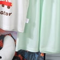 thumbnail image 4 of NIEWTR Toddler Girls Boys 2Pcs Summer Outfit Short Sleeve Tee & Pull-on Shorts Soft Breathable Pajamas Set for 2T 3T 4T Daily Loungewear(A-Light Green,3-4 Years), 4 of 6