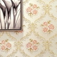 thumbnail image 2 of HALLOLURE 21'' x 374'' 3D Effect Flower Wallpaper Wall Decal Wallpaper Roll Brick Wallpaper Non-woven fabric Mural Bedroom Living Room Home Decoration, 2 of 4