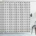 thumbnail image 1 of Philodendron Shower Curtain, Monochrome Tropical Pattern of Hawaiian Leaves and Dots Holiday Scene, Fabric Bathroom Set with Hooks, 69W X 70L Inches, Charcoal Grey White, by Ambesonne, 1 of 2
