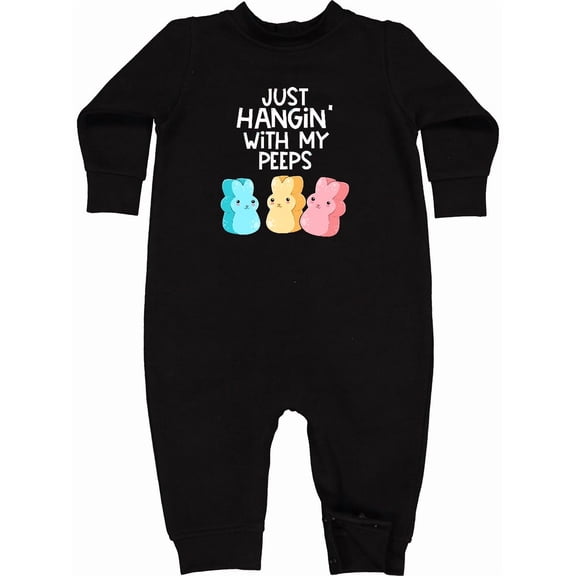 Inktastic Easter Hangin' with My Peeps Baby Fleece Romper