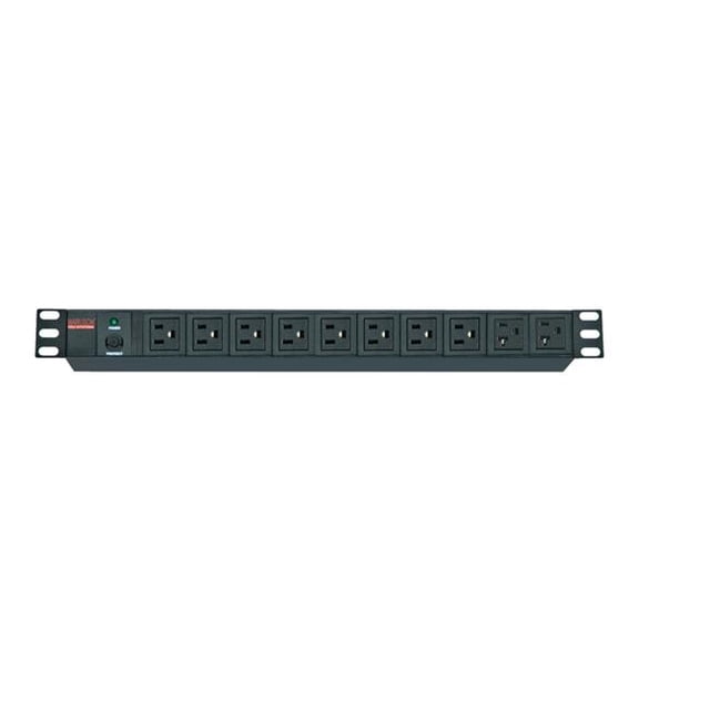 Maruson PDU-R2010 Disjoncteur à 10 Ports avec Unité de Distribution d'Énergie NEMA 5-15-20