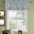 thumbnail image 3 of Spring Roses Botanical Curtain Valances for Windows, Kitchen Valance Window Treatments Panel 2 Pack, Farmhouse Floral Blue Rod Pocket Short Curtains for Bathroom Bedroom 42 x 12 Inch, 3 of 8