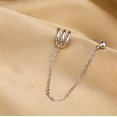 thumbnail image 3 of Pendientes de plata de ley 925 con forma de puño y cadena para mujeres y niñas, 3 of 4