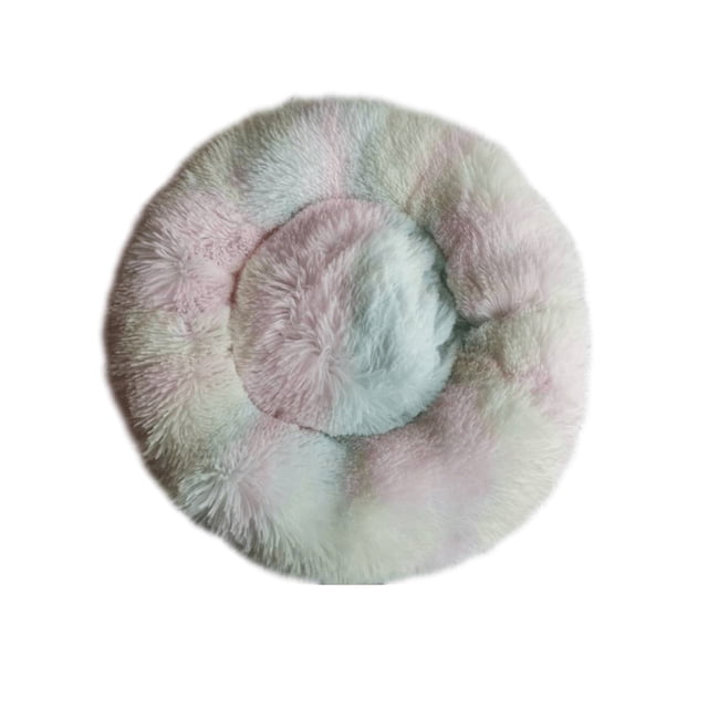 Chenil Rond en Peluche Chenil pour Chat Sommeil Profond Chenil pour Animaux de Compagnie Lit pour Chien Amovible et Lavable Fournitures pour Animaux de Compagnie