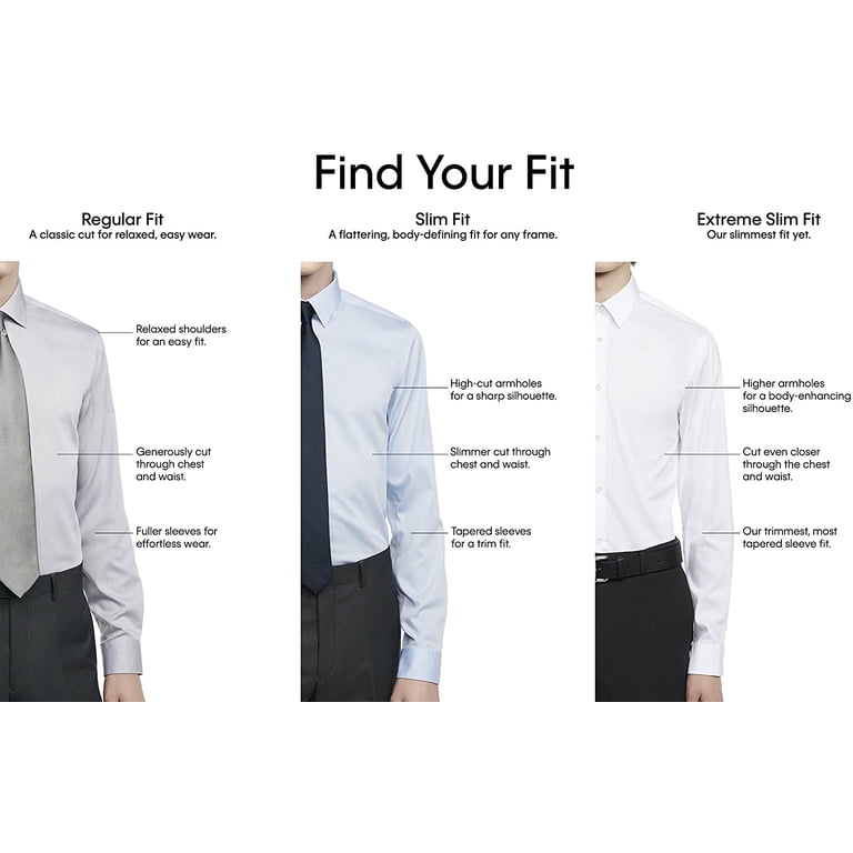 Calvin Klein Men's Dress Shirt Slim Fit Non-Iron Herringbone