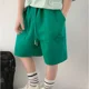 thumbnail image 4 of Nueva gran oferta de pantalones de cinco cuartos holgados bordados para niños de temporada, pantalones informales cómodos para primavera y verano, Fac sonriente para niños, 4 of 5