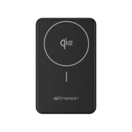 Emerson Power Bank with 15W Qi2 Magnetic Wireless Charging and 20W Wired Output Charging, Black - PBW1010B
