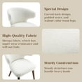 thumbnail image 5 of Dayalane Mid Century Modern Dining Chairs Set of 2, Upholstered Sherpa Fabric with Curved Wingback, Solid Wood Legs for Kitchen, Dining Room, Bistro, White, 5 of 6