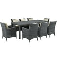 thumbnail image 3 of Modway Summon 9 Piece Outdoor Patio Sunbrella® Dining Set in Antique Canvas Beige, 3 of 5