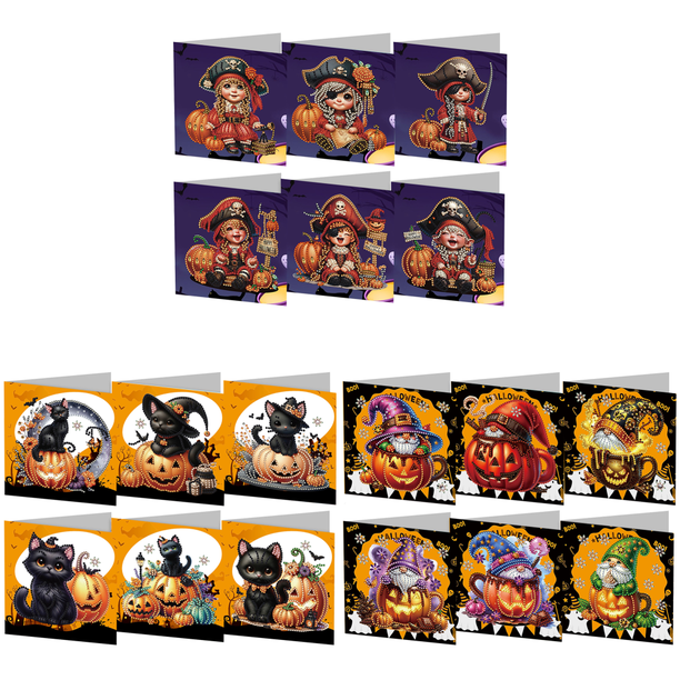 Kit Tarjeta Felicitación Con Pirata Halloween Forma Especial 6 Uds. para
