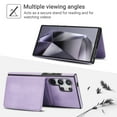 thumbnail image 2 of Allytechgroup Detachable Cards Holder Case for Samsung Galaxy S21 Ultra, RFID Blocking 2 In 1 Wallet PU Leather Case with Stand Compatible with Magsafe Shockproof Cover for Galaxy S21 Ultra, Purple, 2 of 5