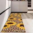 thumbnail image 4 of Beige Leopard Sunflower Pattern Kitchen Rug Mat,Kitchen Runner Rugs Non Skid Washable,Decorative Kitchen Floor Mats for Kitchen,Sink,Laundry,17"X47", 4 of 5