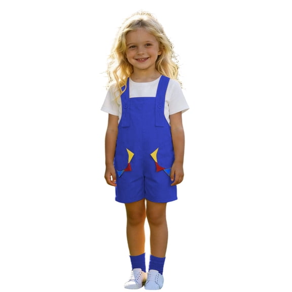 Boys Outfits Solid Print Short Sleeve Crew Neck T-Shirt Top And Suspenders Shorts Socks 4 Piece Baby Boys' Clothing Sets Size 5-6 Years