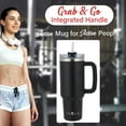 thumbnail image 6 of Brentwood Geojug 40-Oz. Insulated Stainless Steel Tumbler Cup with Handle, Lid, and Straw, Black, CMB-1200BK, 6 of 9