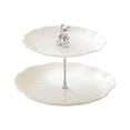 thumbnail image 2 of Soporte para cupcakes y postres, soporte para pasteles, centro de mesa, elegante soporte para cupcakes de 2 niveles Oso blanco con plata, 2 of 8
