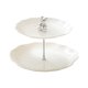 thumbnail image 2 of Soporte para cupcakes y postres, soporte para pasteles, centro de mesa, elegante soporte para cupcakes de 2 niveles Oso blanco con plata, 2 of 8