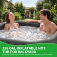 thumbnail image 2 of FICISOG 4 Person Inflatable Hot Tub, Polygon Portable Inflatable Hot Tubs with 120 Soothing Air Jets, 60" W x 25" H Outdoor Hot Tubs Spa - Black Gold, 2 of 7