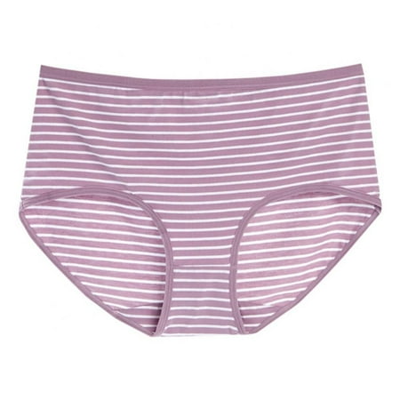 

Women Low-rise Underwear Comfort Cotton Stretch Sport Hipster Breathable Soft Stripe Panties(1-Packs)