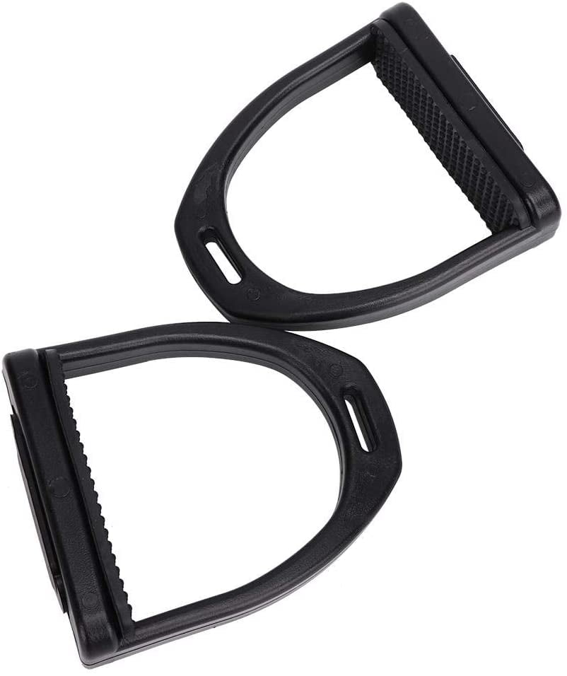 2-Pack High Strength Plastic Stirrups With Non-Slip Rubber Pads - Horse Riding Stirrups In Large Size
