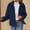 Navy, variant on Women's Solid Color Autumn And Winter Warm Zipper Pocket Long Sleeved Lapel Jacket Light Weight Jacket for Women Women Big Light Weight Womens Jacket Zip up Jacket Women Leopard Trim Anorak Jacket