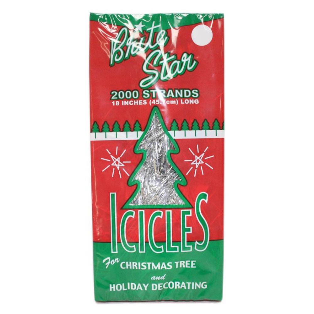 BRITE STAR Silver 18Inch Icicle Tinsel 2000 Strands