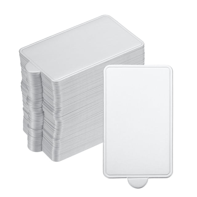 Uxcell 200pcs Mini Cake Boards, Mousse Cake Cardboards Rectangle Cake Base(Silver Tone)