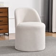 thumbnail image 4 of Duhome Upholstered Round Linen Dining Chair,Accent Armless Modern Dining Chairs for Dining Room Bedroom Living Room, 4 of 10