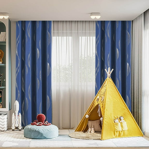 RXMEKW Curtains for Bedroom 52×63 Inch Blackout Bedroom Curtain Panel Pair Overlay