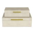 thumbnail image 3 of Home Decorative Lusan Cream Faux Shagreen Rectangular Storage Box Set, 3 of 7