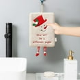 thumbnail image 5 of Vfedsrsge Christmas Soft Flock Hand Towel with Hanging Loop - Absorbent White Decorative Towel for Kitchen & Bathroom, Festive Holiday Decor, 5 of 6