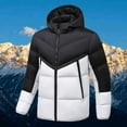 thumbnail image 3 of qucoqpe Men's 2025 Fall Winter Fashion Warm Solid Stand Collar Full Zip Up Jackets Coats Detachable Hooded Puffer Long Sleeve Parkas Outwear Men's Clothing with Zipper Pockets, 3 of 4