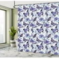 thumbnail image 5 of Ambesonne Romance Shower Curtain, Old Flowers Butterfly, 69"Wx70"L, Pale Blue Violet Black, 5 of 5