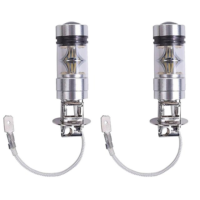 2pcs 6000K Iceberg Azul LED Bombillas de lámpara de Conducción Antiniebla Cola Bombillas de luz antiniebla LED para coche