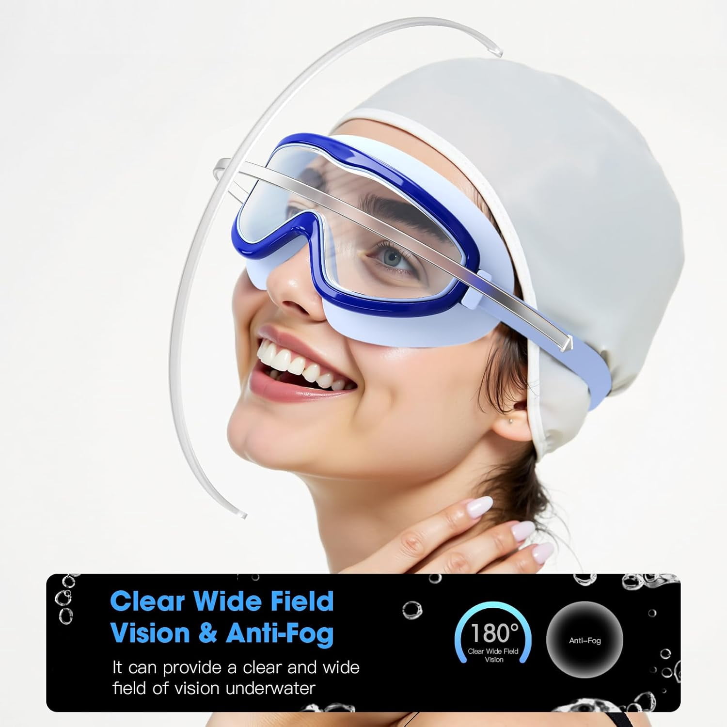 Swim Goggles, 2 Pack Wide View Swimming Goggles, UV Protection