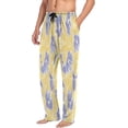 thumbnail image 4 of Blue and Yellow Flowers Men's Pajama Pants Lightweight Sleepwear Bottom Lounge Pants, 4 of 6