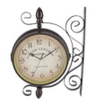 thumbnail image 4 of Reloj de arte de hierro, reloj retro de doble cara para el hogar con arte de hierro, decoración de reloj, diseño exquisito, 4 of 10