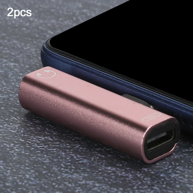 2Pcs 2 In 1 TypeC To 3.5mm Assist Audio Cable Wire Headset Distributor Adapternoir Noir Portable Power Banks
