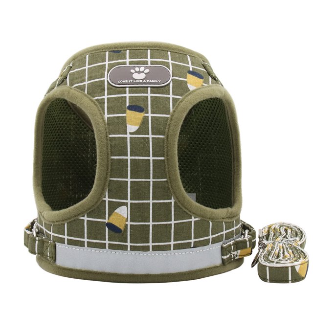 Arnés tipo chaleco para perros pequeños, ajustable, para perros Malla suave Ajuste cómodo Sin tirones MFZFUKR CPB-US-CJZ725-6