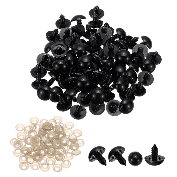 Ojos de seguridad Uxcell de 18 mm, 80 piezas de ojos de plástico para manualidades de animales de peluche