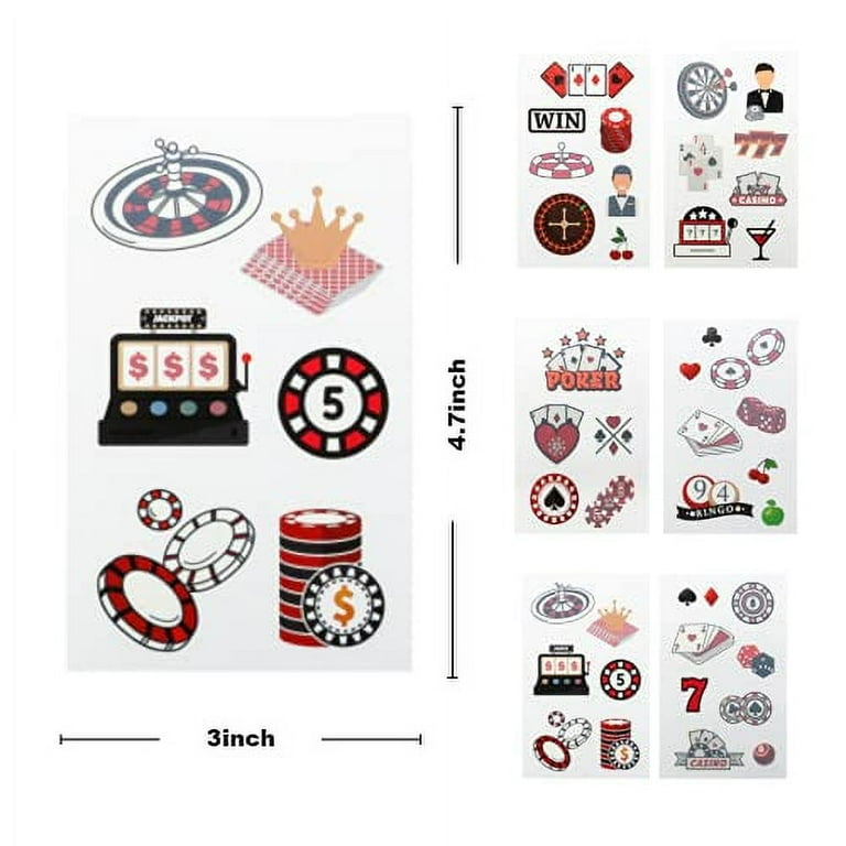 24 Sheets Casino Night Temporary Tattoos, Poker Birthday Decorations Las Vegas Party Favors - Walmart.com 24-sheets-casino-night-temporary-tattoos-poker-birthday-decorations-las-vegas-party-favors-walmart-com