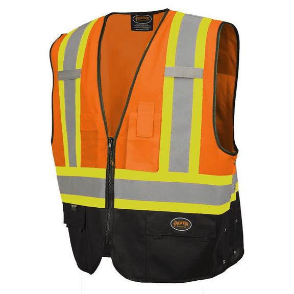 Pioneer Pioneer - Safety Vest - Hi-Vis Orange/Black - Size L/XL