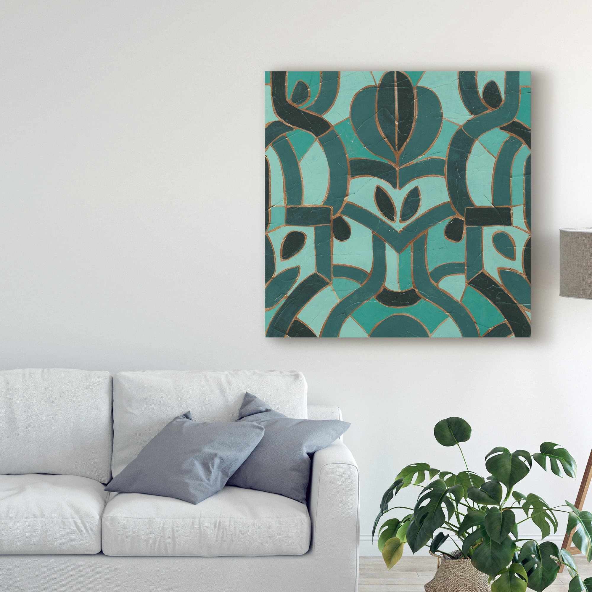 Trademark Fine Art 'Turquoise Mosaic I' Canvas Art by June Erica Vess