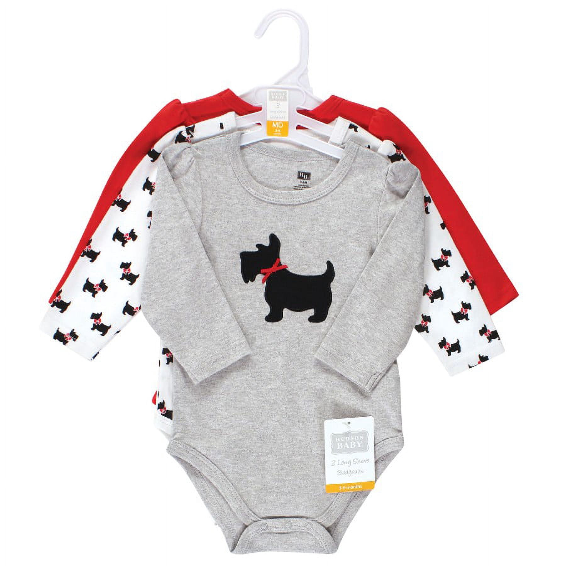 Hudson Baby Cotton Long-Sleeve Bodysuits, 3-Pack, Newborn- 24 Months